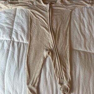 Little Sleepies Ribbed Beige Pajamas